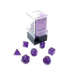Chessex - Set 7 Dadi Poliedrici Mini - Borealis Royal Purple/Gold Luminary